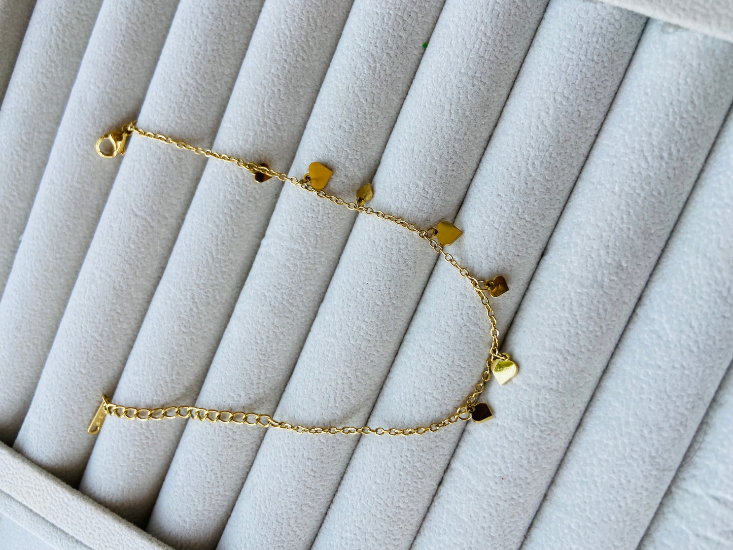 Anti tarnish heart bracelet