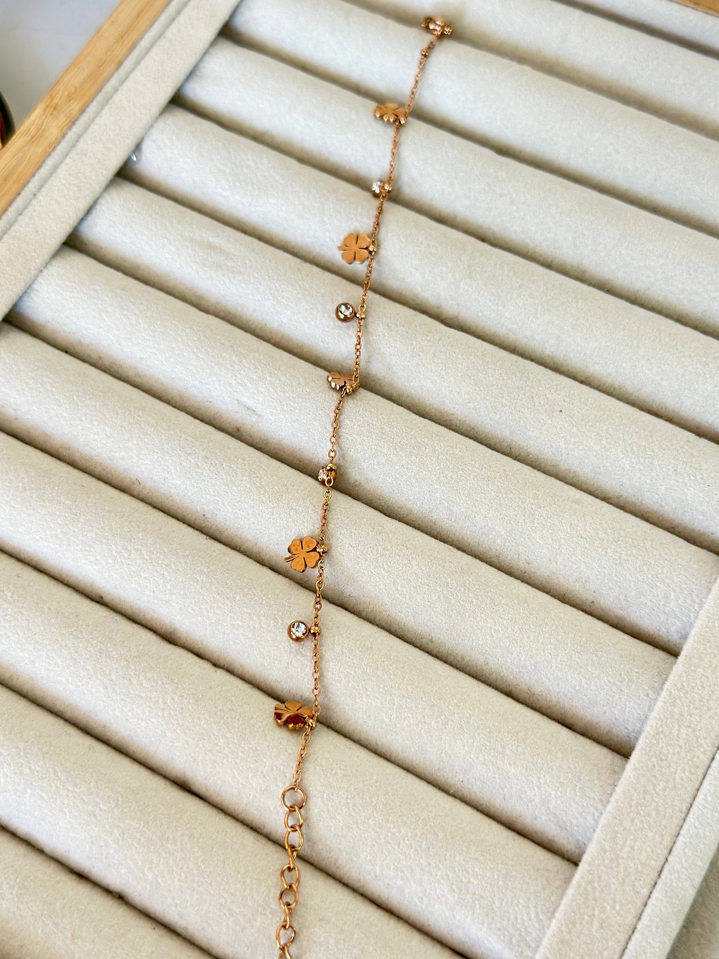 Anti tarnish charm bracelet rosegold