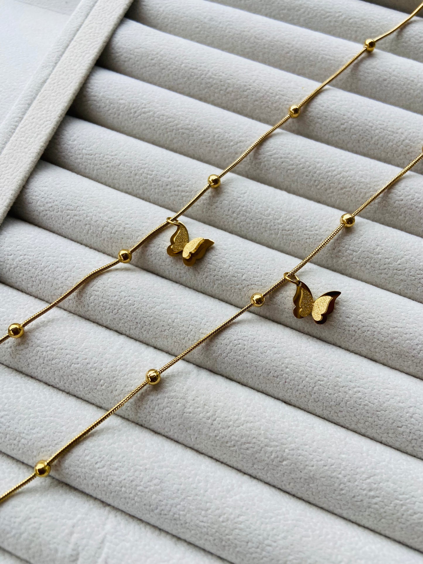 Anti tarnish butterfly anklet