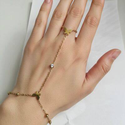 Anti tarnish butterfly hand chain