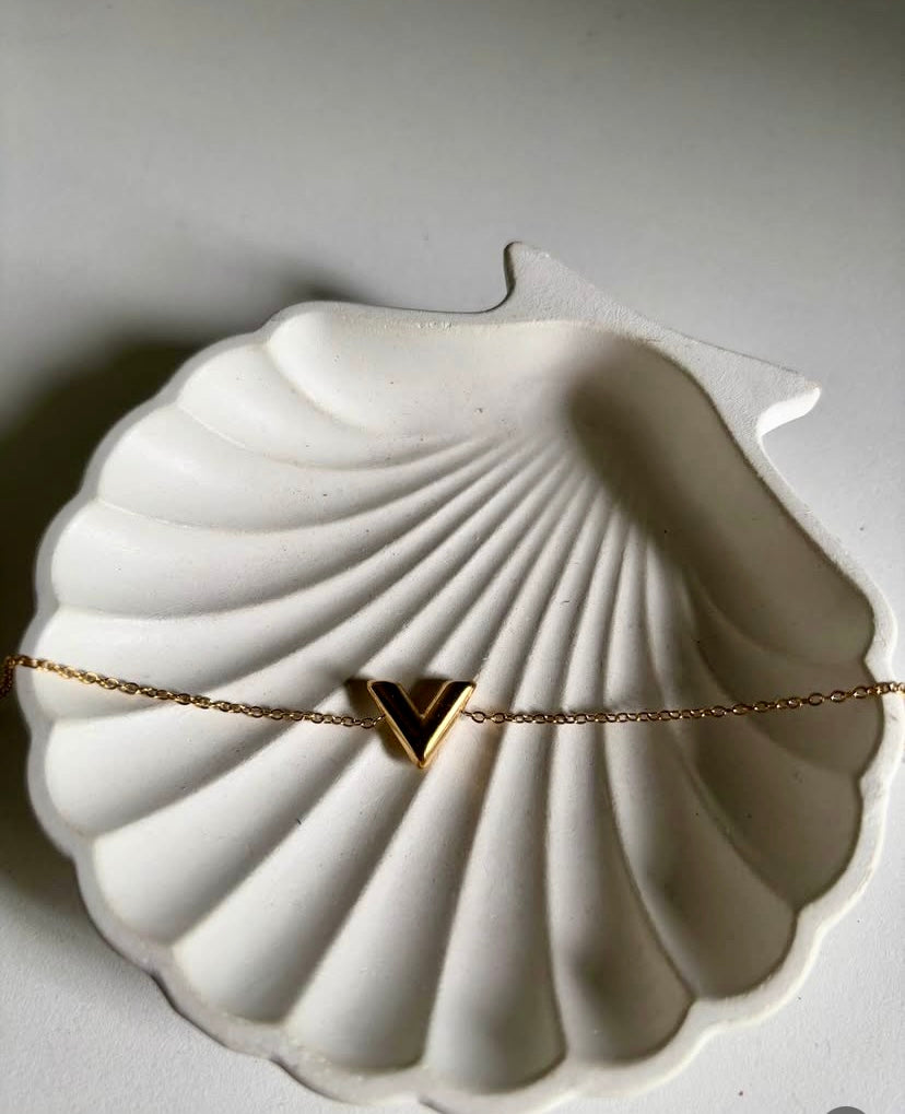 Anti tarnish minimal V bracelet