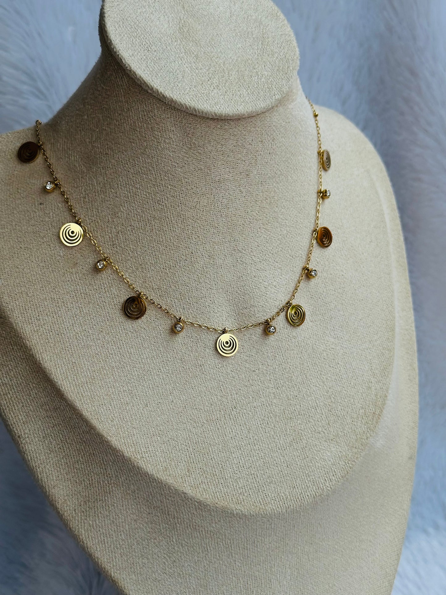 New Anti tarnish spiral charm necklace