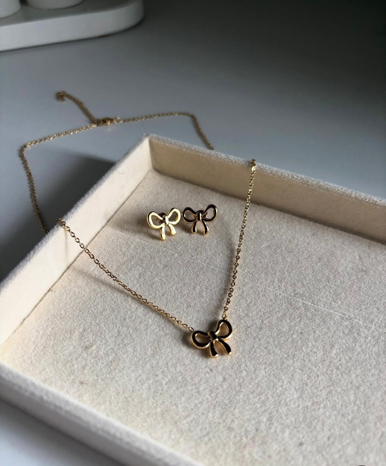 Anti tarnish cute bow set