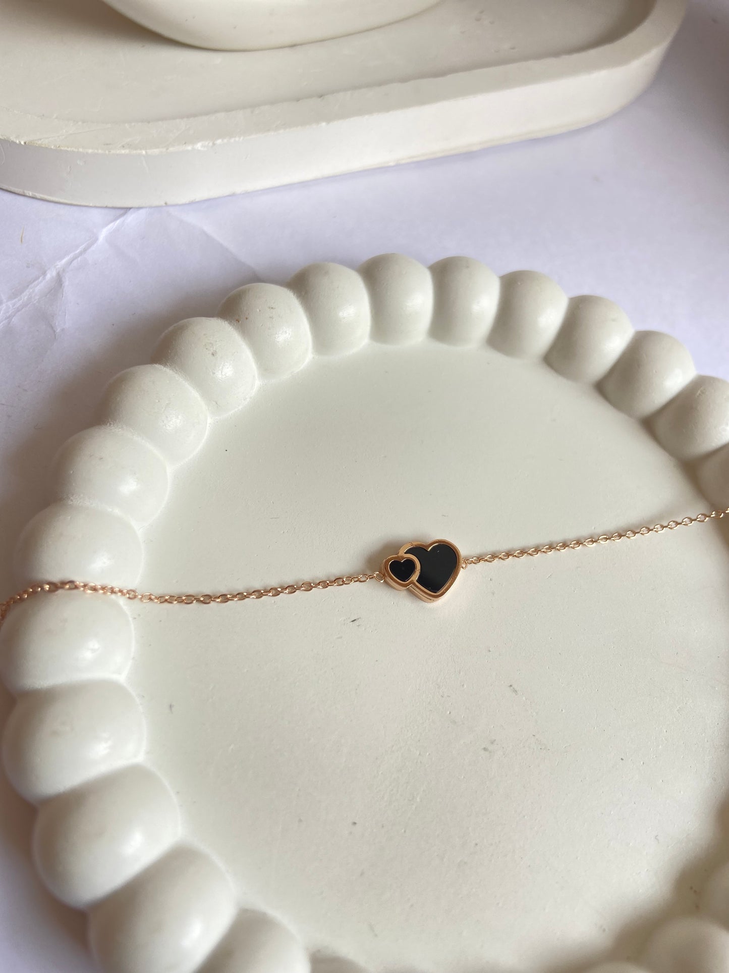 Anti tarnish double New sided heart bracelet
