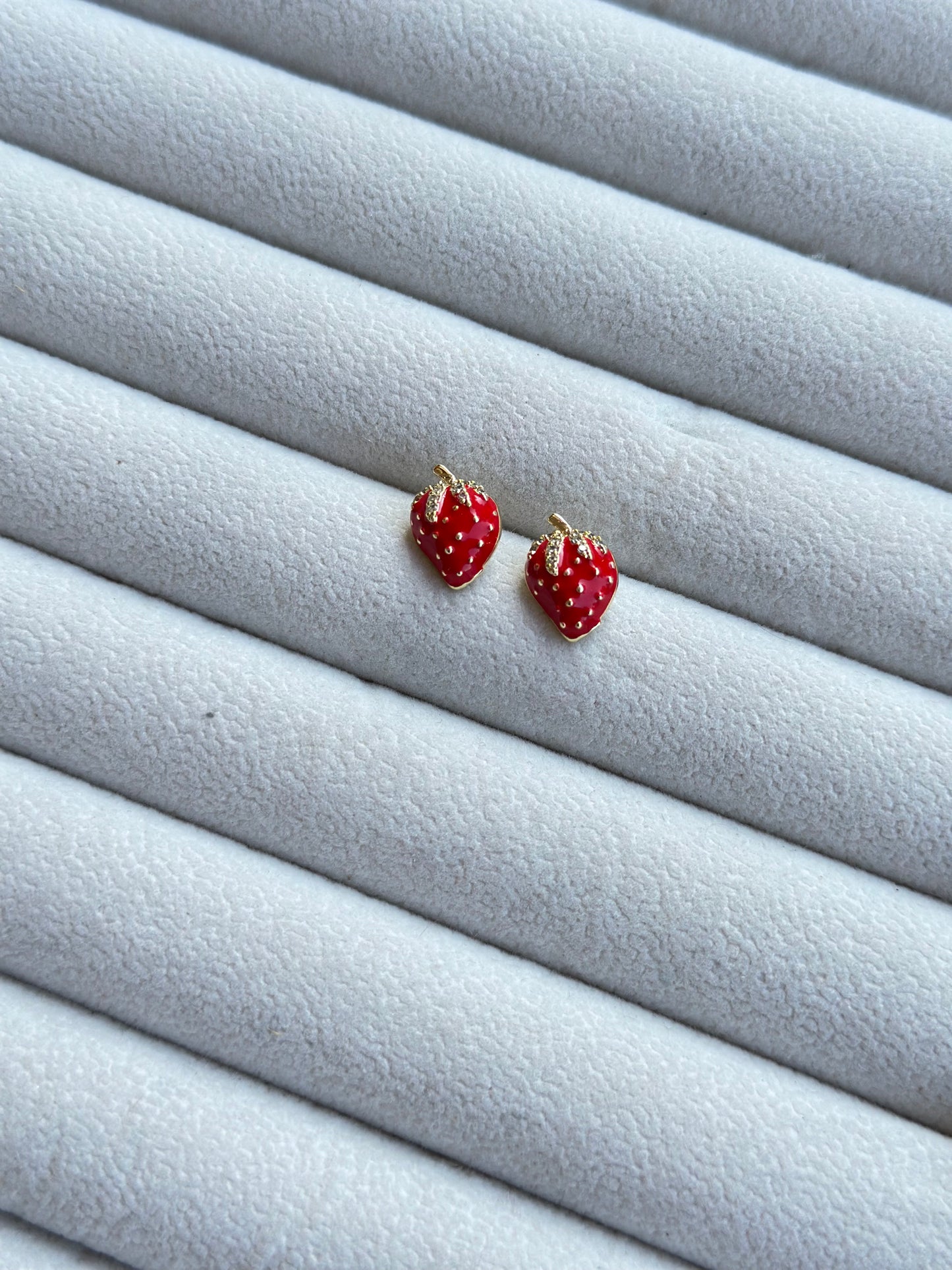 New anti tarnish strawberry earrings