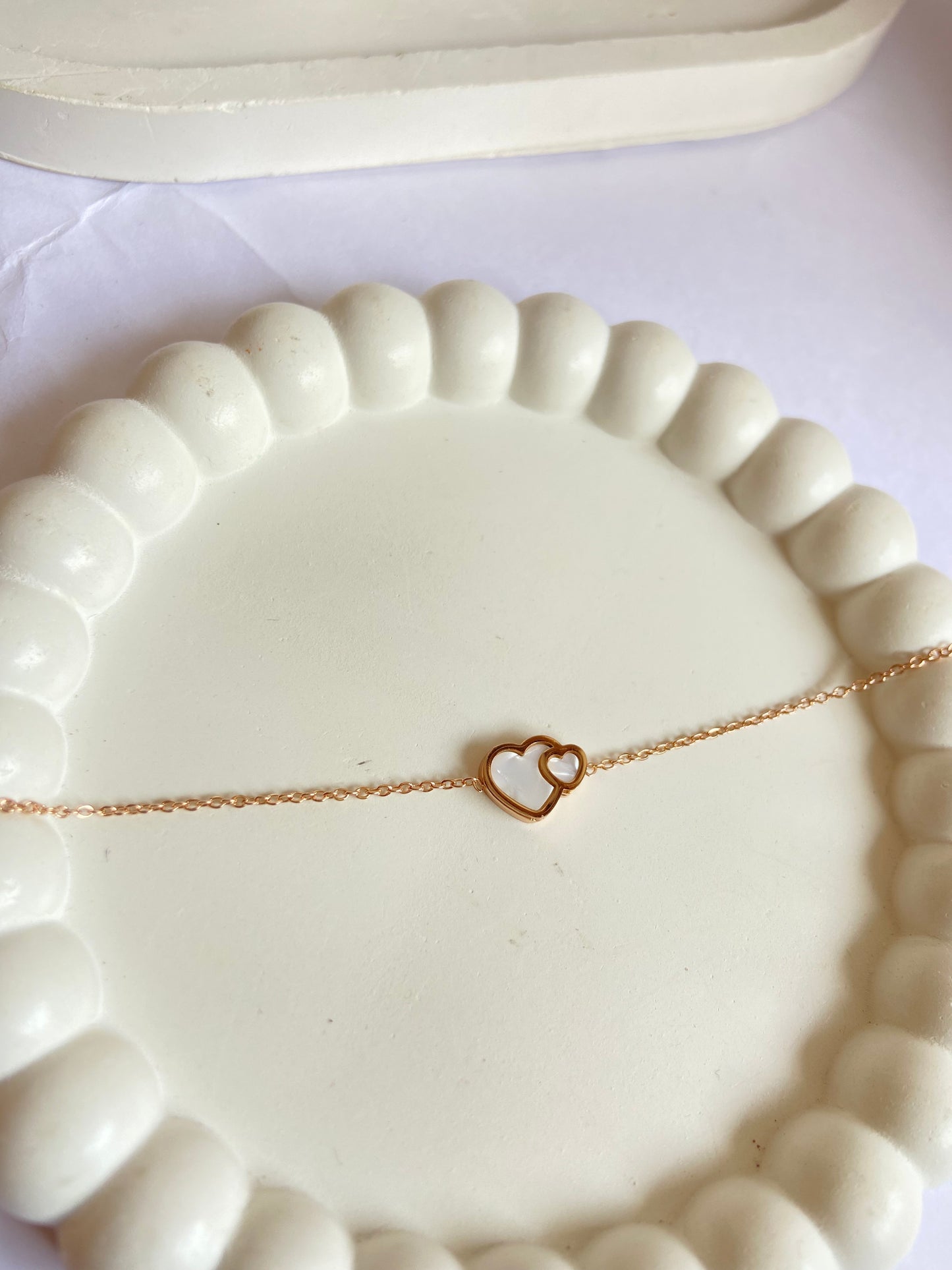 Anti tarnish double New sided heart bracelet