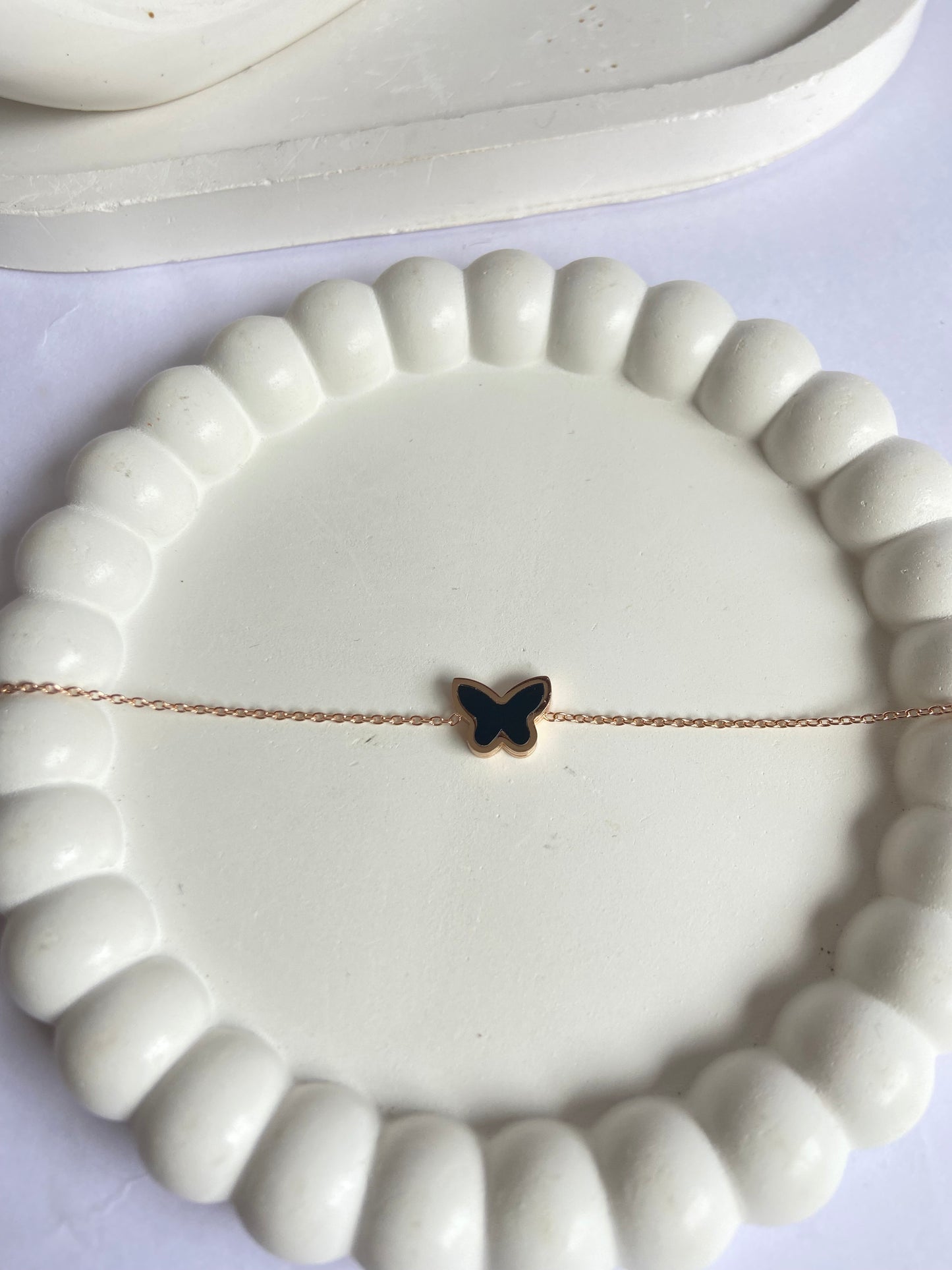 Anti tarnish double sided butterfly bracelet