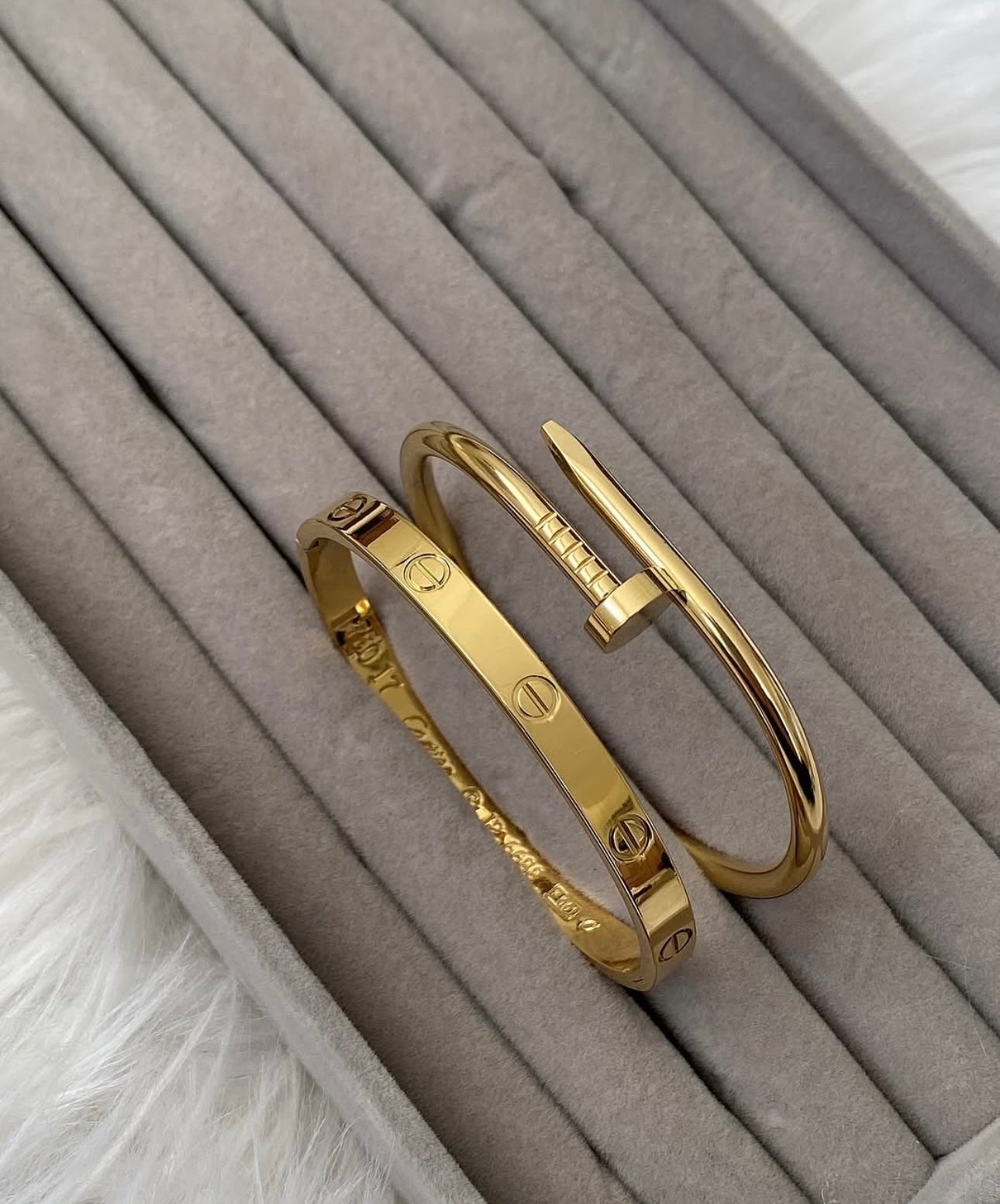 Cartier bangle with nail bangle combo