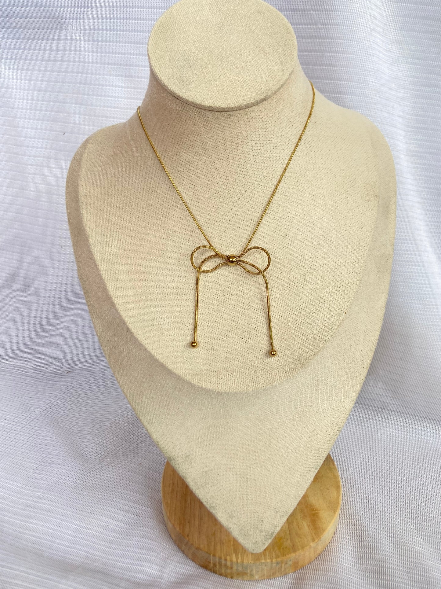 Anti tarnish cute bow chain