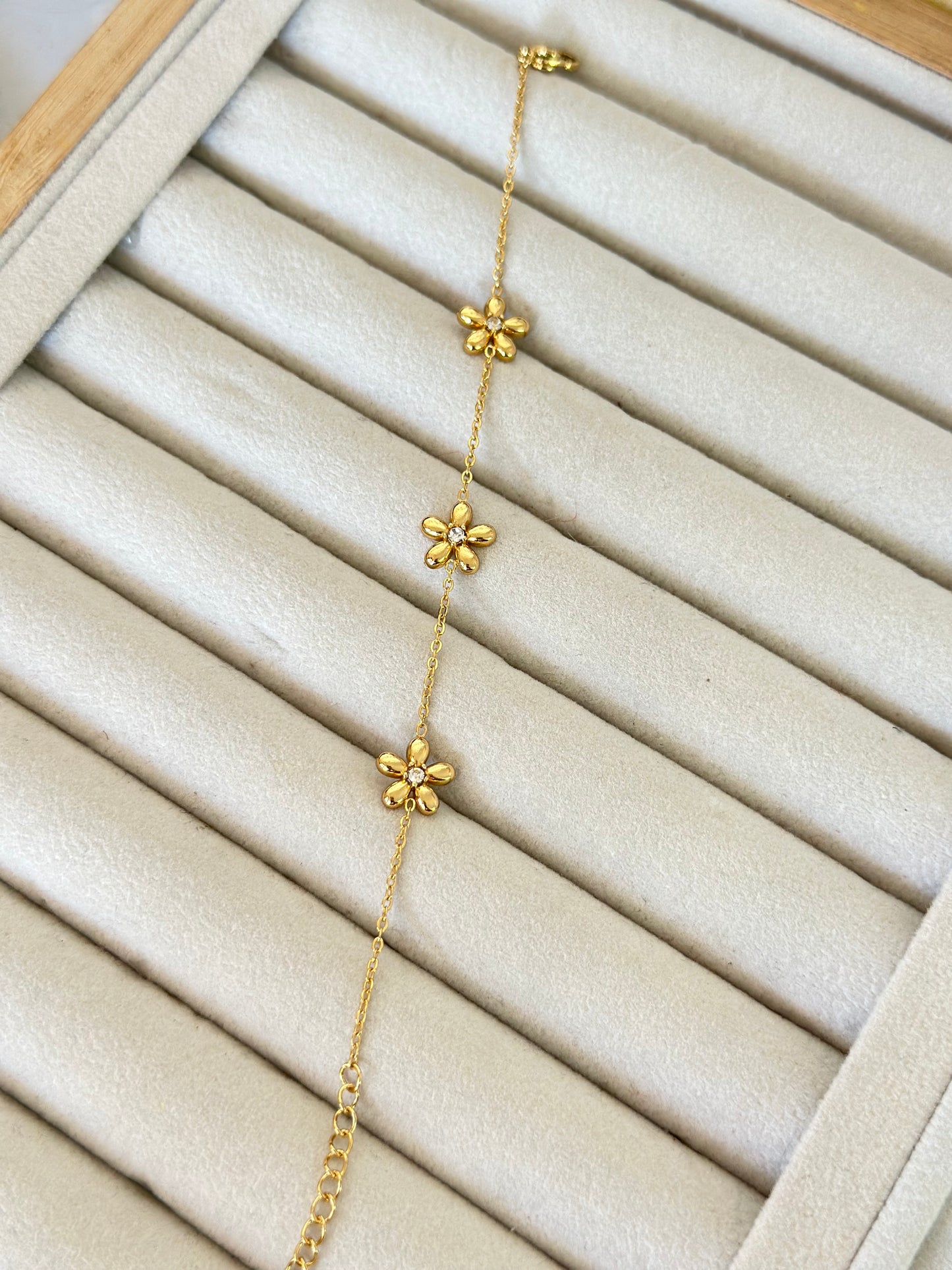 New anti tarnish flora bracelet