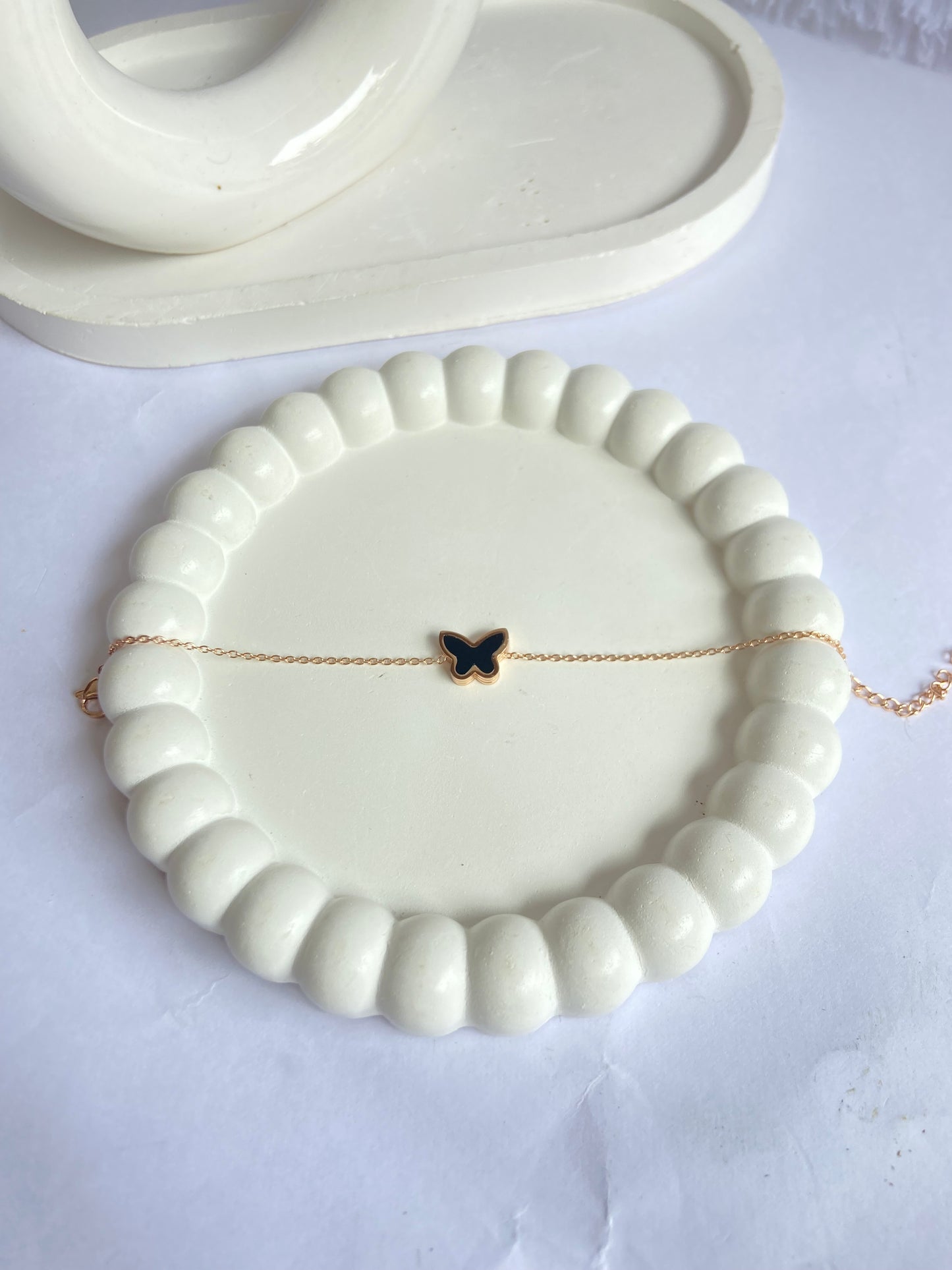 Anti tarnish double sided butterfly bracelet