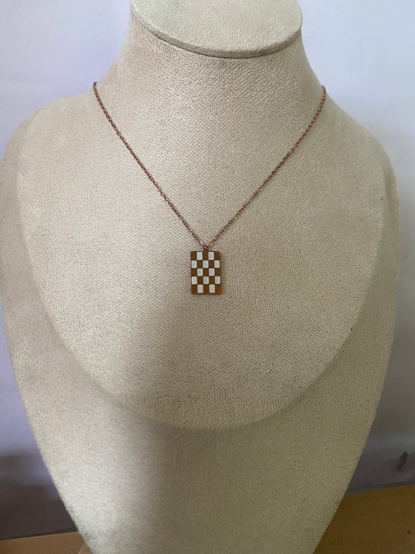 Anti tarnish chess necklace