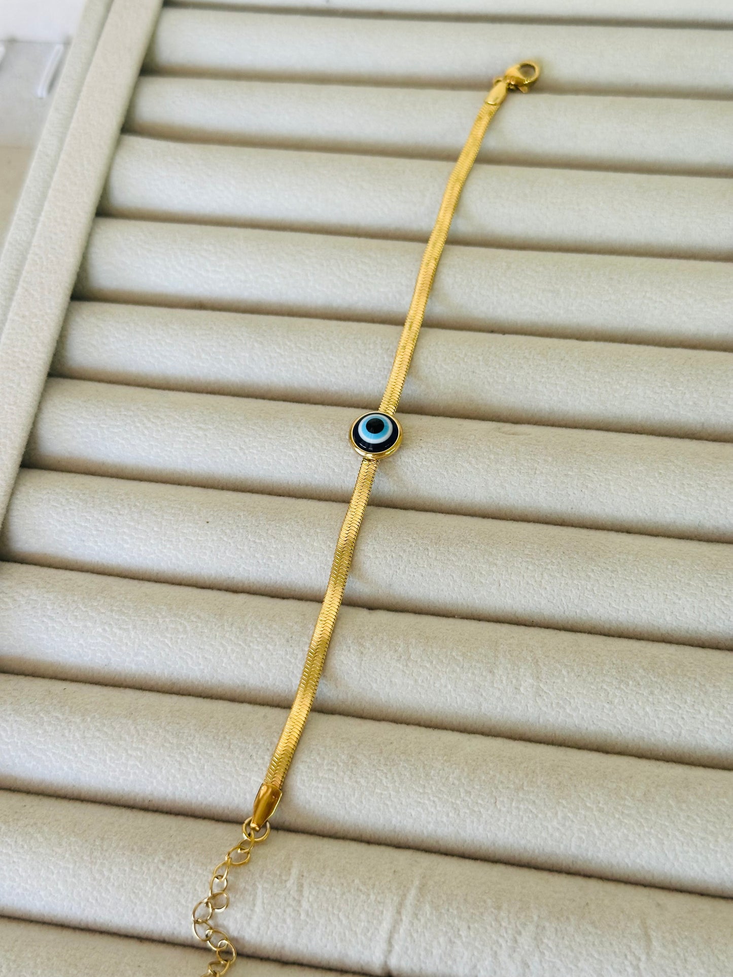 New anti tarnish snake evil eye bracelet