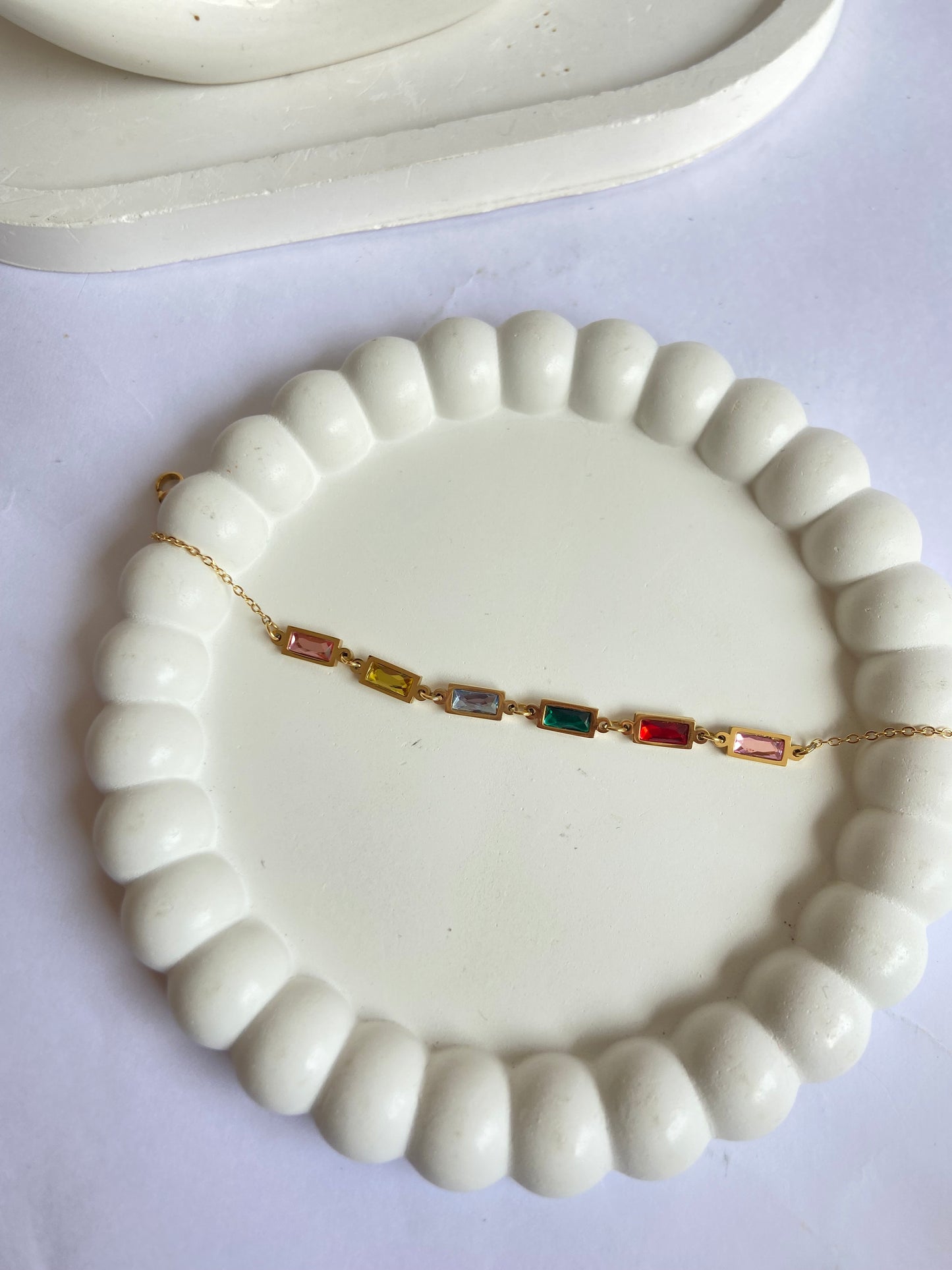 Anti tarnish multi stone bracelet