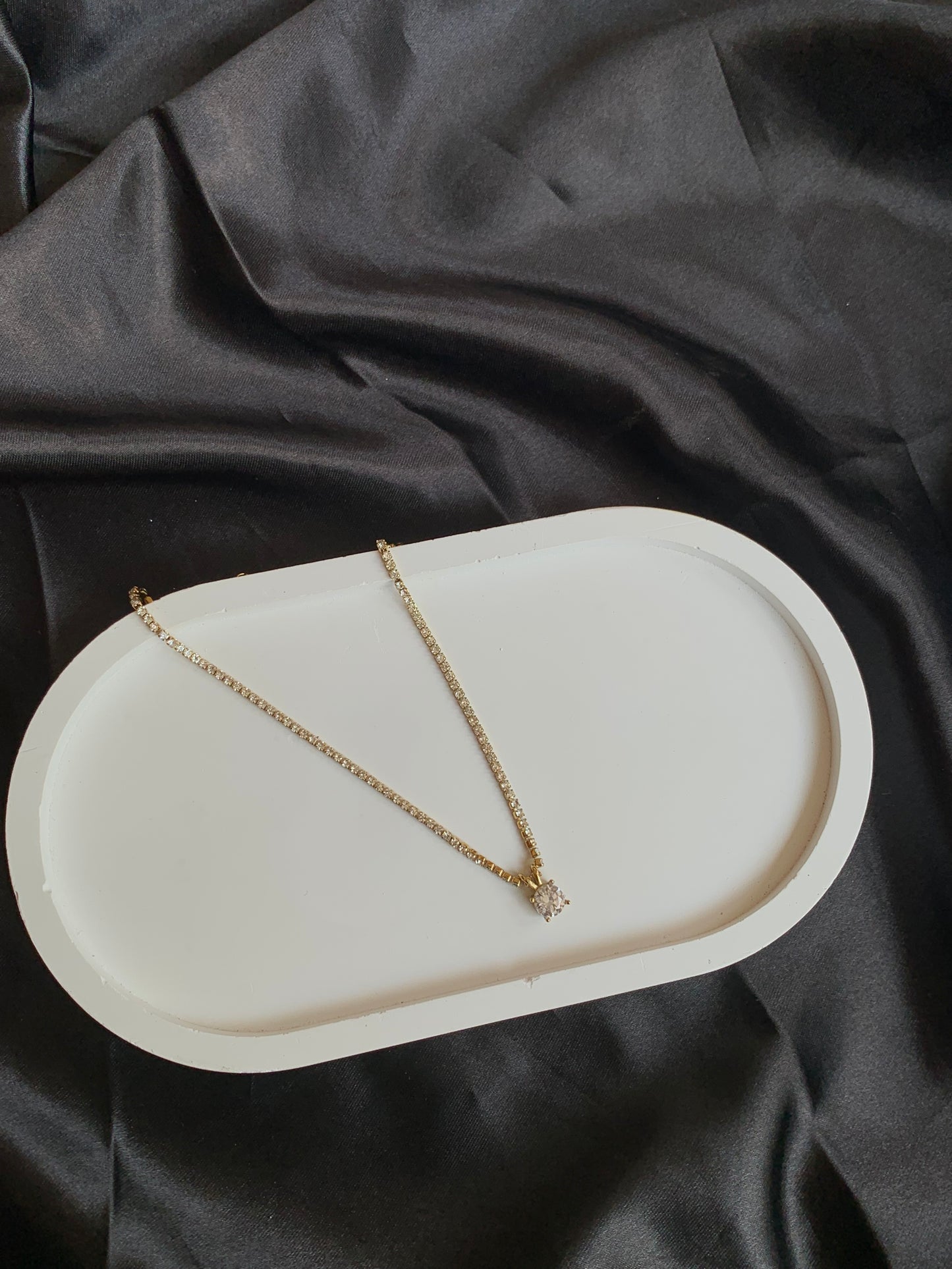 Anti tarnish New tennis shining necklace