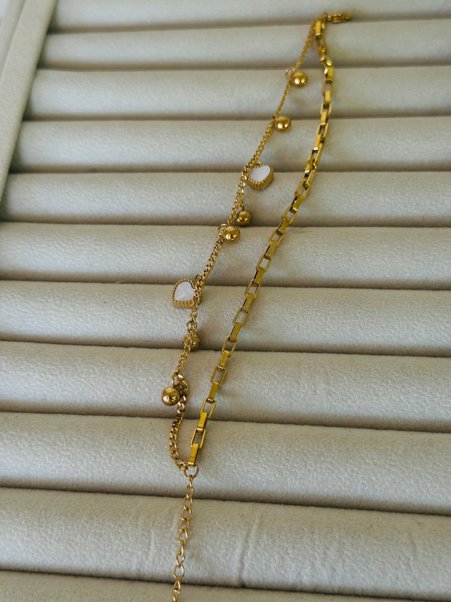 New anti tarnish double layer with double colour bracelet