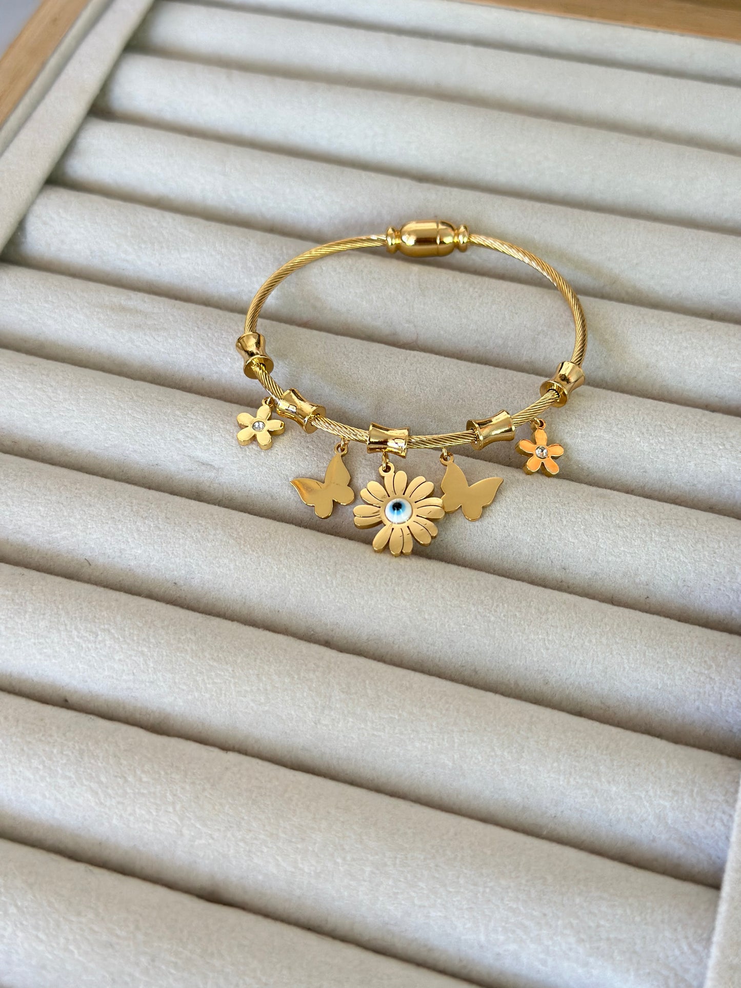 New anti tarnish evil eye bangle