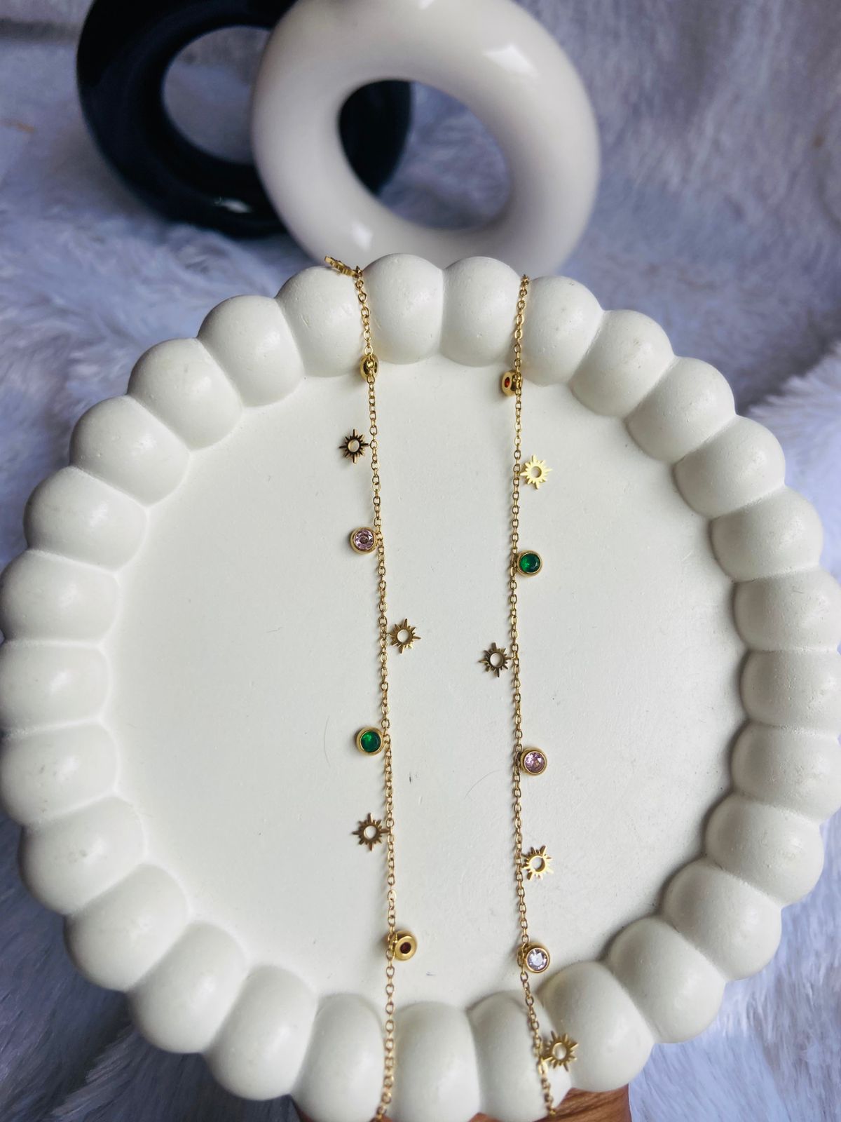 Anti Tarnish New Multi stone Sunshine Anklet