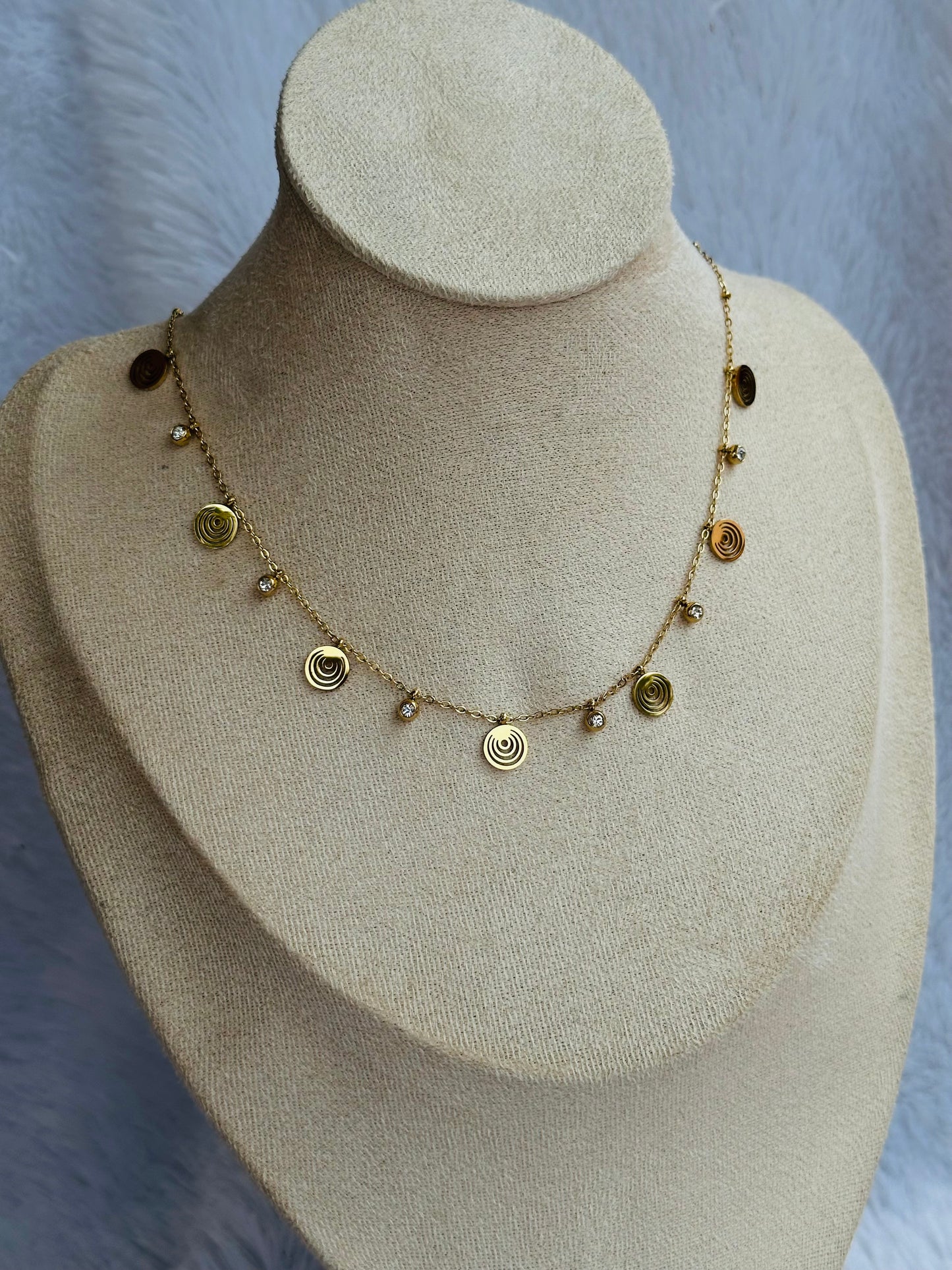 New Anti tarnish spiral charm necklace