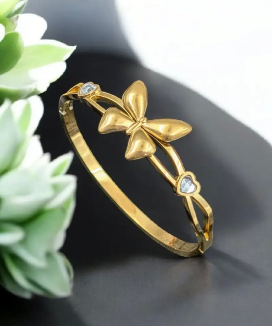 Anti tarnish butterfly bangle