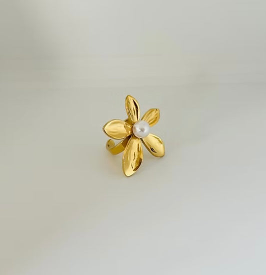 Anti tarnish pearl ring adjustable 1