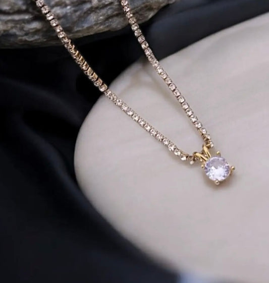 Anti tarnish New tennis shining necklace