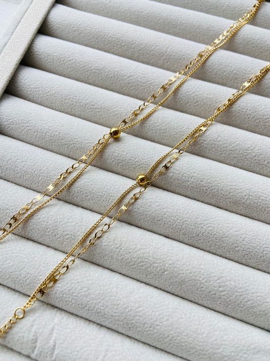 Anti tarnish layered anklet
