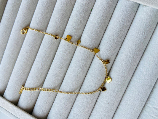 Anti tarnish heart bracelet