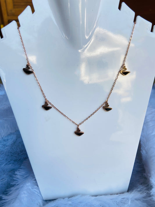 Anti tarnish black swan necklace