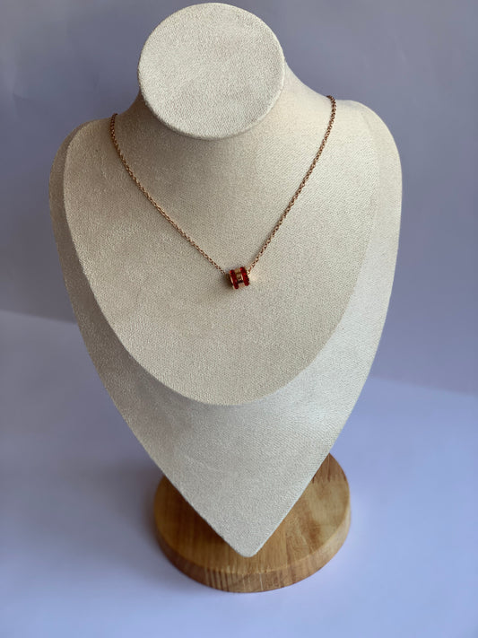 Anti tarnish redstone necklace