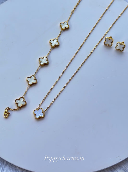 Anti tarnish white clover combo set