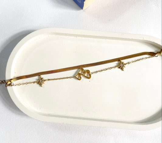 New anti tarnish double layer bracelet