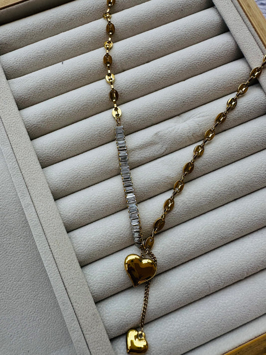 New Anti tarnish tennis stone with chain necklace