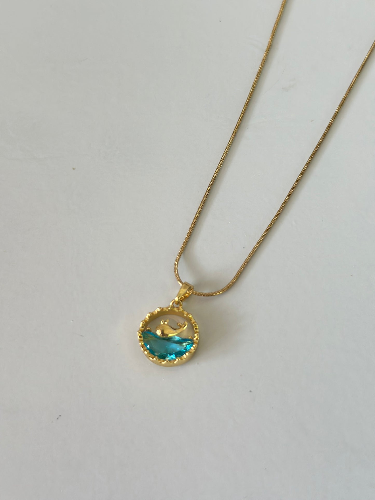 Anti tarnish dolphin necklace