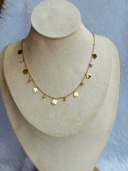 New anti tarnish charm stone necklace