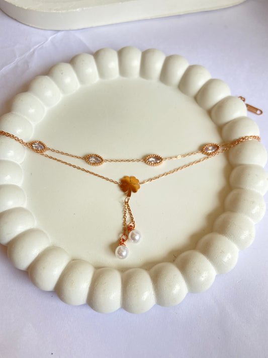 Anti tarnish New double layer pearl bracelet