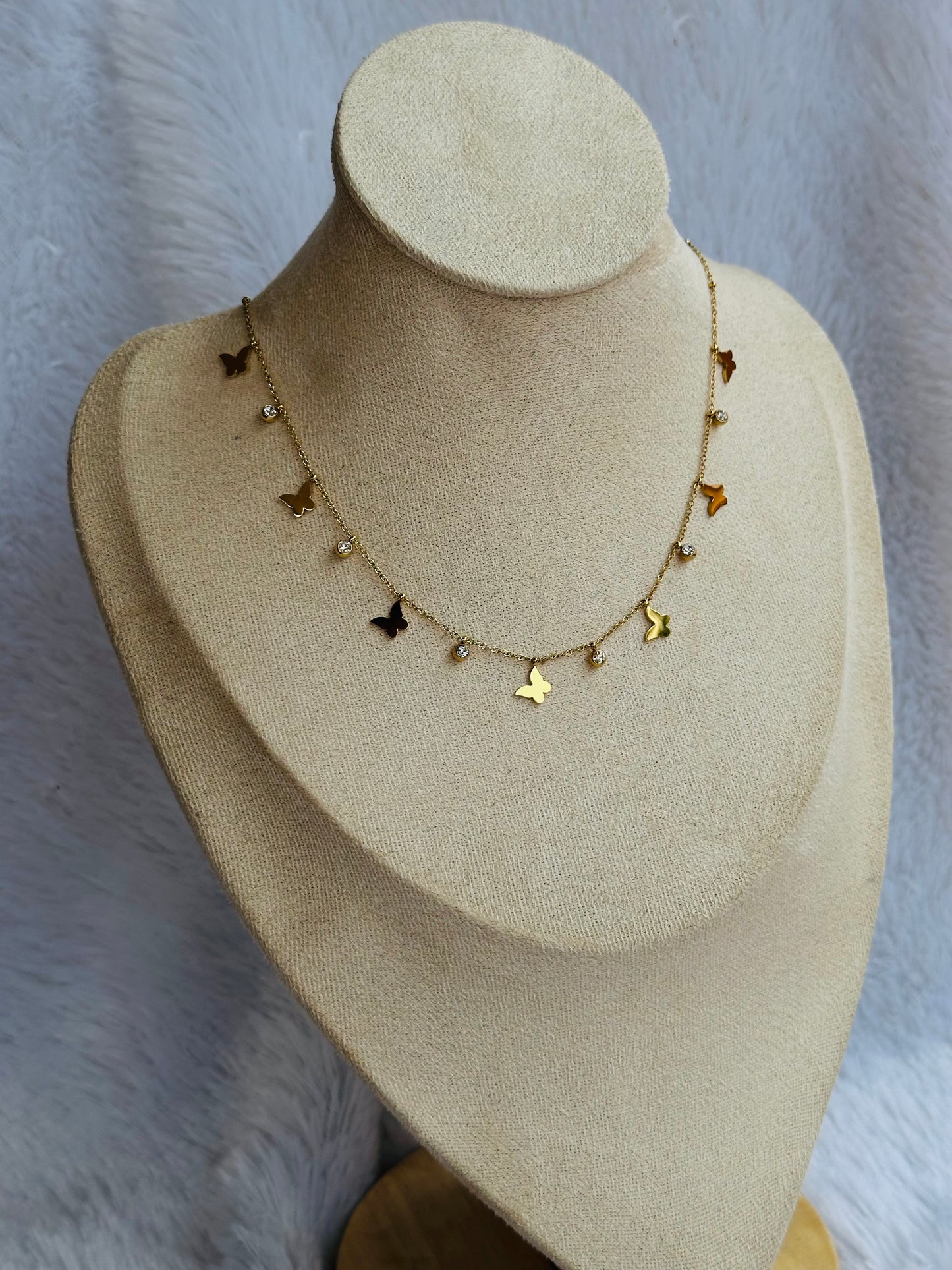 New anti tarnish butterfly charm necklace