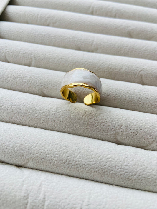 Anti tarnish marble ring
