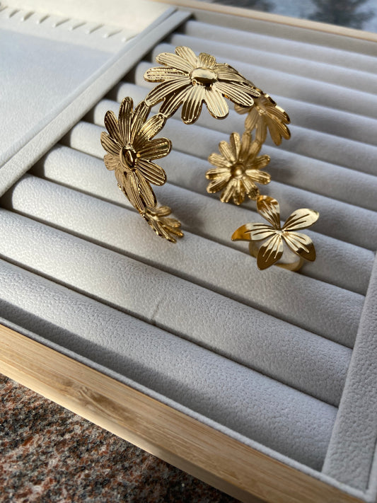 Anti tarnish flora combo set bangle ring