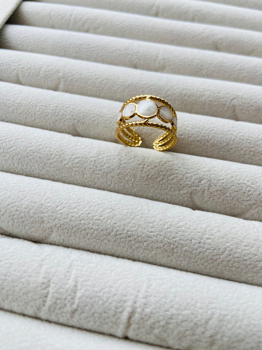 Anti tarnish marble ring