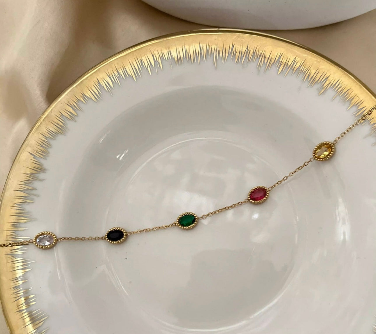 Anti tarnish multi stone kamini bracelet