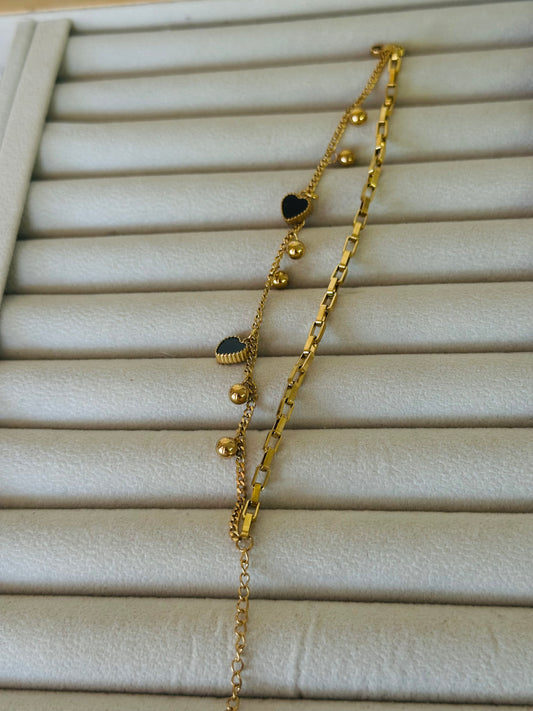 New anti tarnish double layer with double colour bracelet