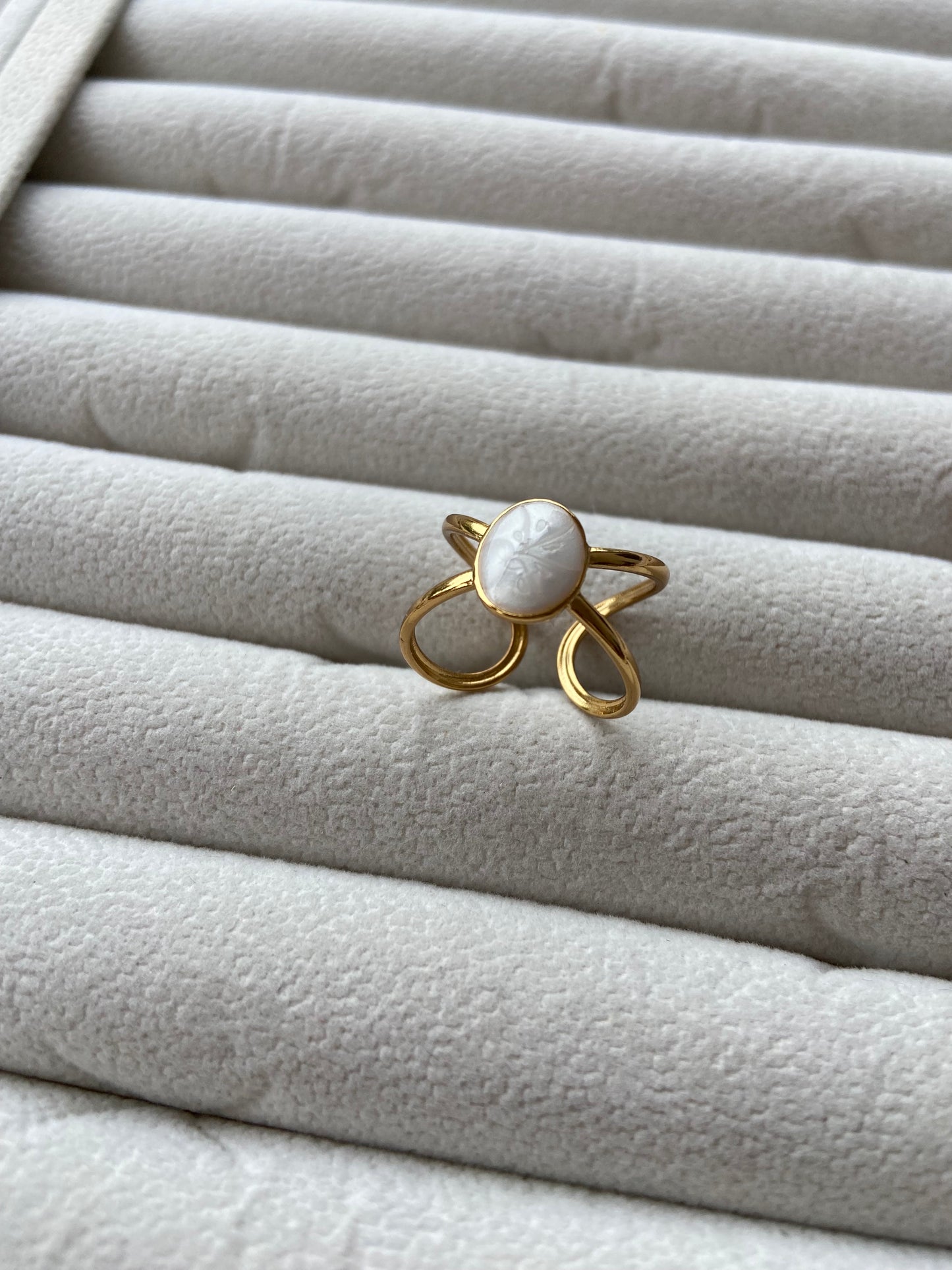 Anti tarnish marble ring