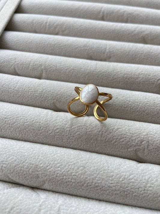 Anti tarnish marble ring