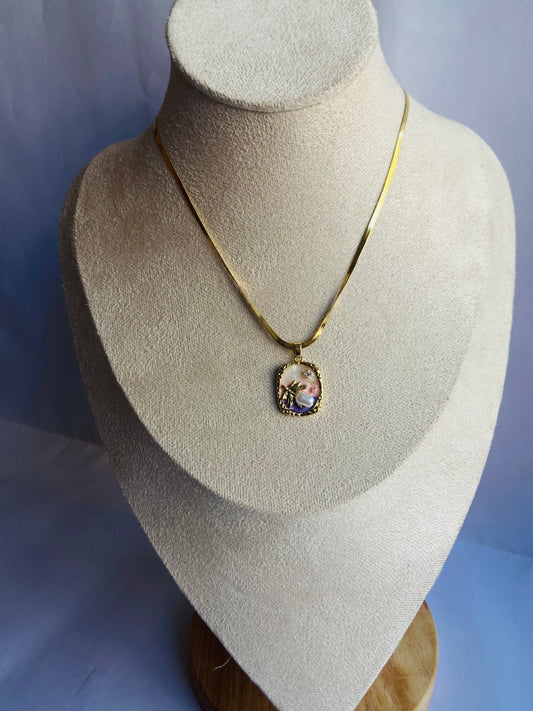 Anti tarnish vintage necklace puprle