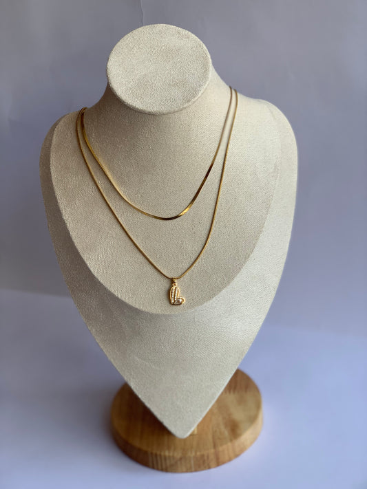 Anti tarnish snake double layer necklace
