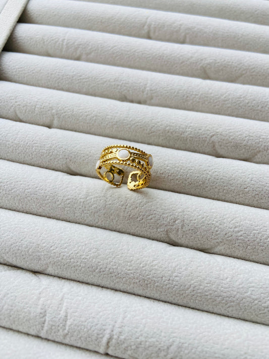 Anti tarnish marble ring