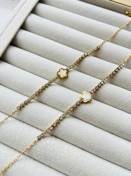 Anti tarnish stone anklet