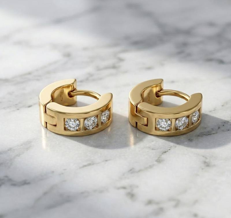 Anti tarnish cute stone earrings