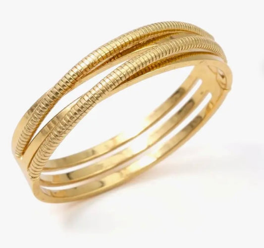 Anti tarnish layered kada bangle